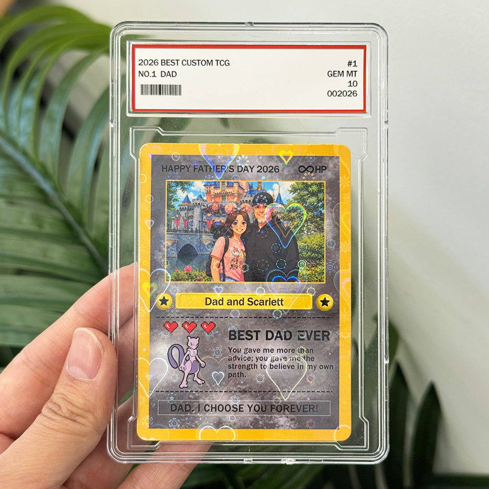 Custom Anime Photo "Best Dad Ever" Base Set Card Pokecard