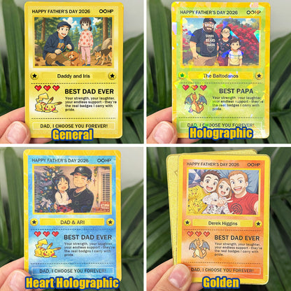 Custom Anime Photo "Best Dad Ever" Base Set Card Pokecard