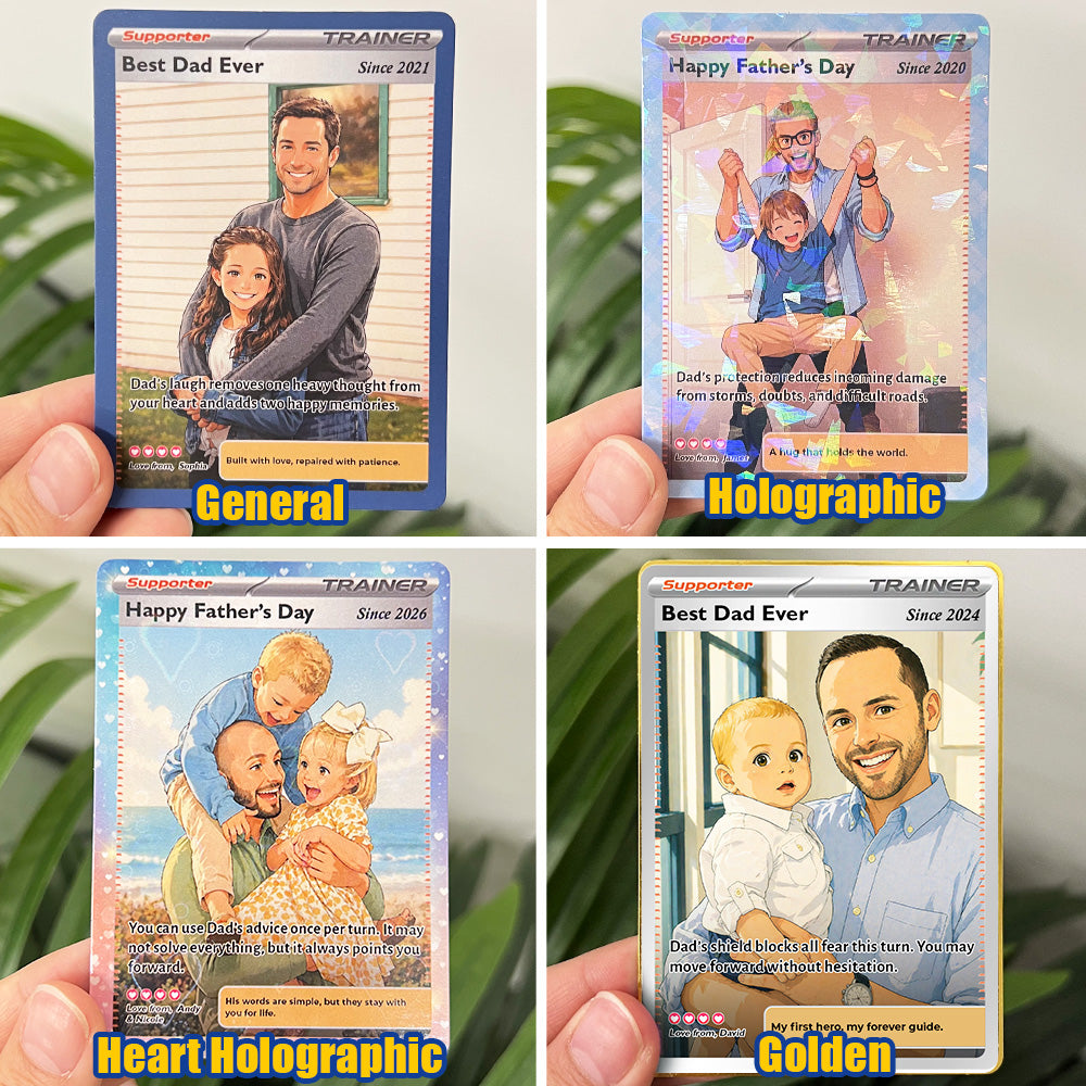 50% OFF🖤Personalized Dad Anime Supporter Trainer Card Pokecard For Pokedad