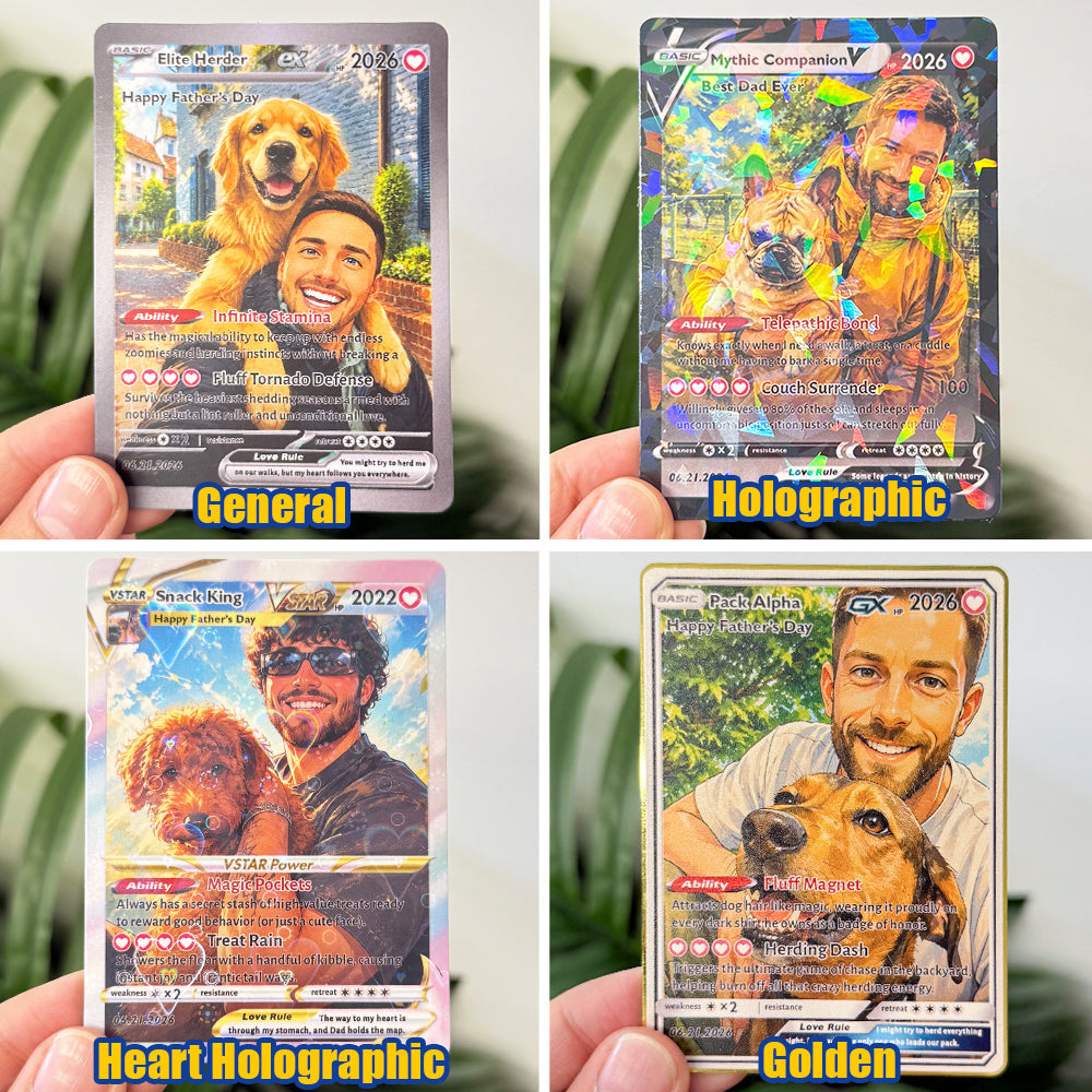 50% OFF🐶Custom Dad & Pet Anime Poke Card V/VMAX/GX/EX, Father's Day Gift