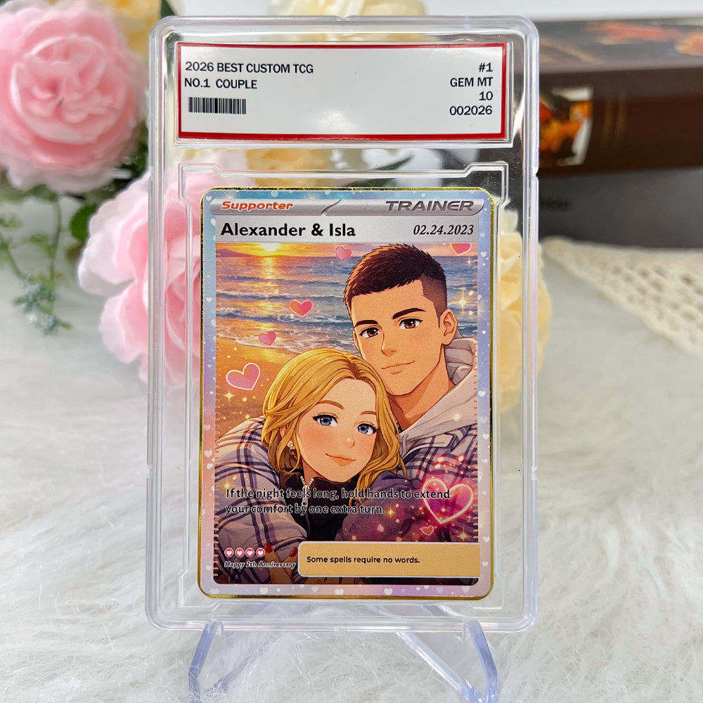 50% OFF💕Personalized Couple Anime Supporter Trainer Card Pokecard