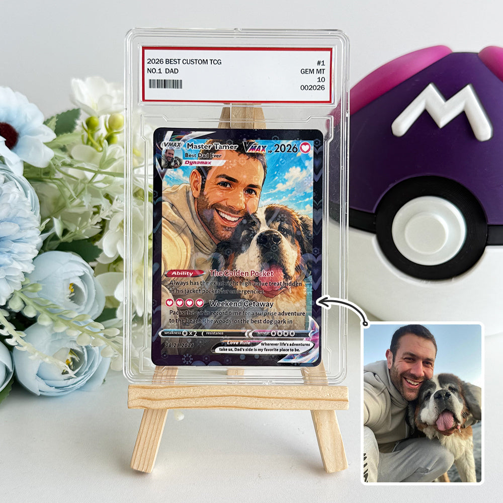 50% OFF🐶Custom Dad & Pet Anime Poke Card V/VMAX/GX/EX, Father's Day Gift