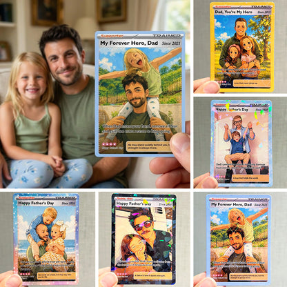 50% OFF🖤Personalized Dad Anime Supporter Trainer Card Pokecard For Pokedad
