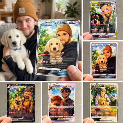 50% OFF🐶Custom Dad & Pet Anime Poke Card V/VMAX/GX/EX, Father's Day Gift