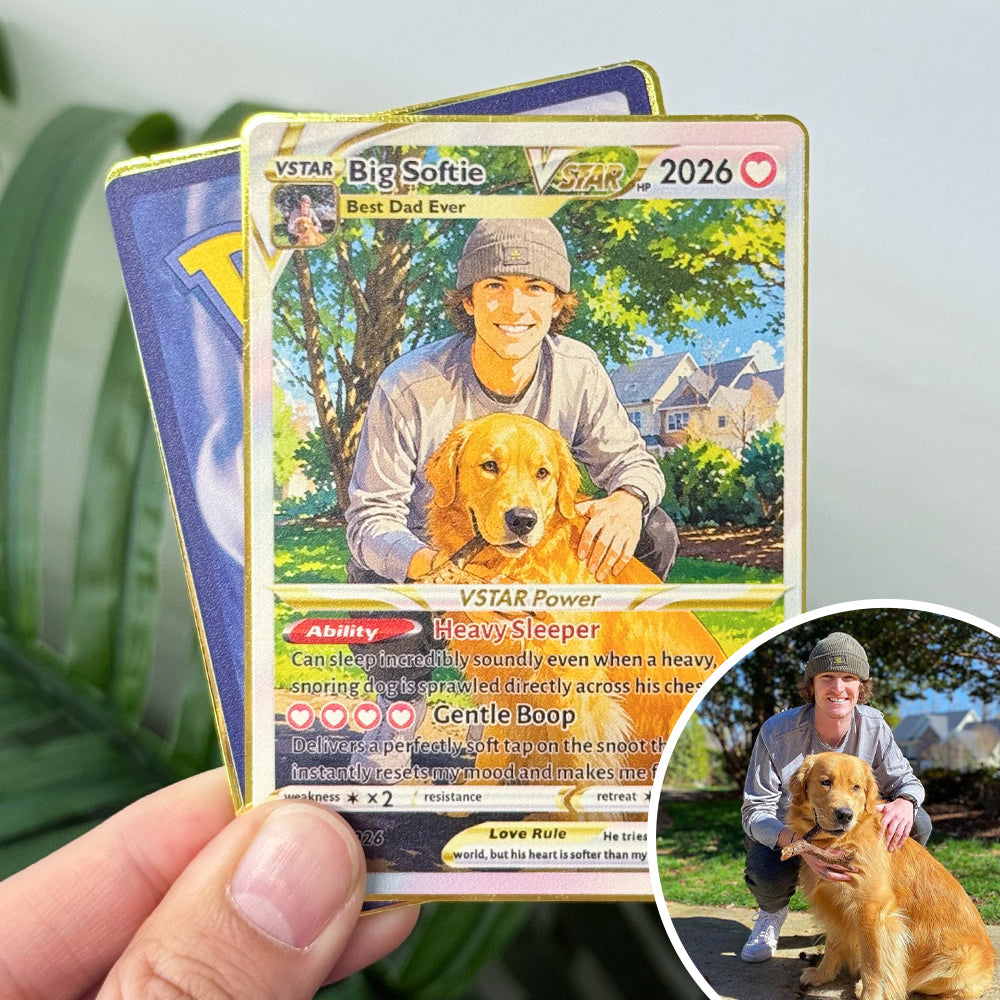 50% OFF🐶Custom Dad & Pet Anime Poke Card V/VMAX/GX/EX, Father's Day Gift