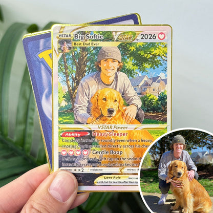 50% OFF🐶Custom Dad & Pet Anime Poke Card V/VMAX/GX/EX, Father's Day Gift