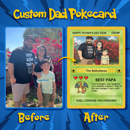 Custom Anime Photo "Best Dad Ever" Base Set Card Pokecard