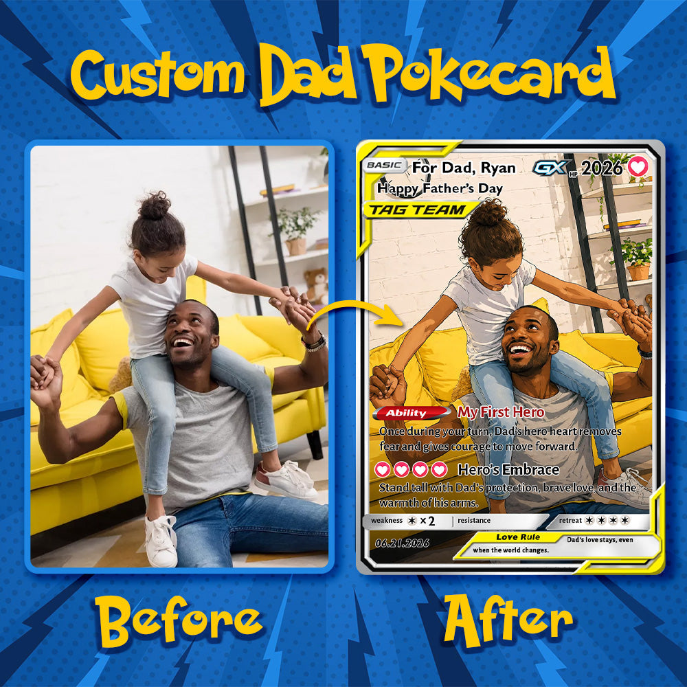 50% OFF💙Personalized Dad Anime Pokecard V/VMAX/GX/EX card For Pokedad