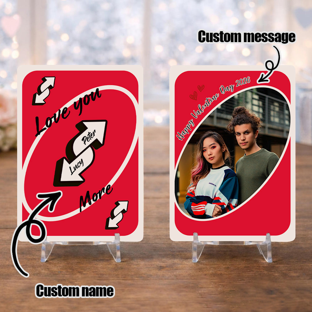50% OFF💕Personalized Couple Anime Uno Card, Love You More Reverse Card