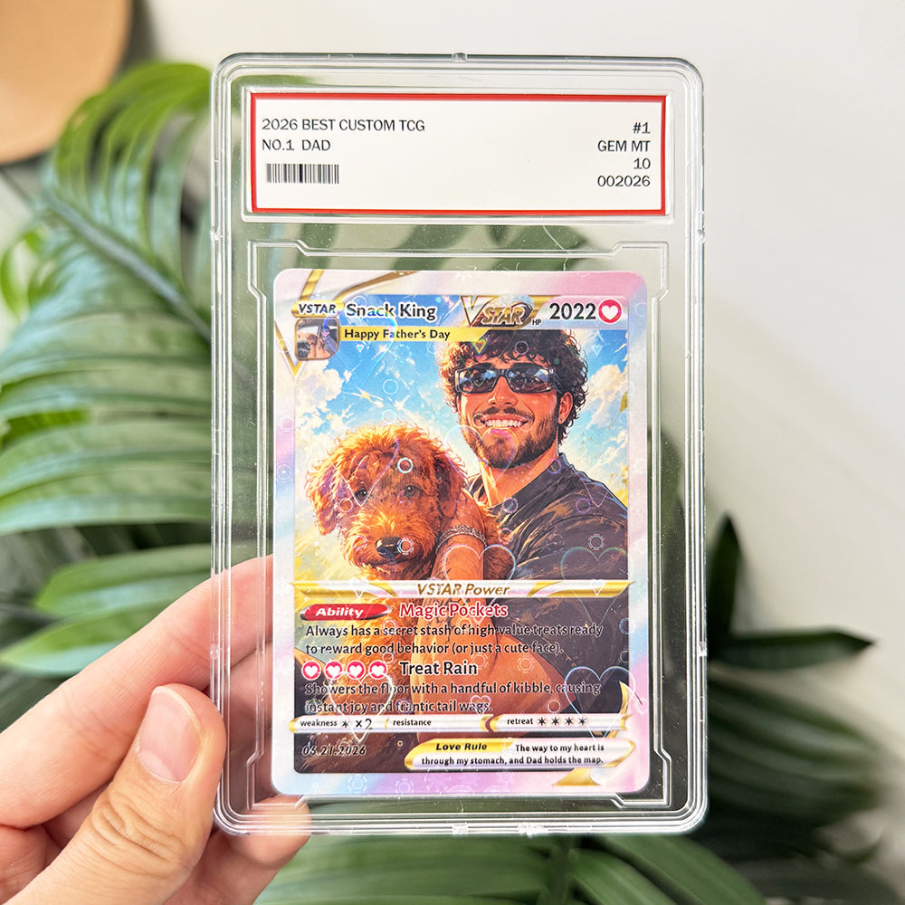 50% OFF🐶Custom Dad & Pet Anime Poke Card V/VMAX/GX/EX, Father's Day Gift