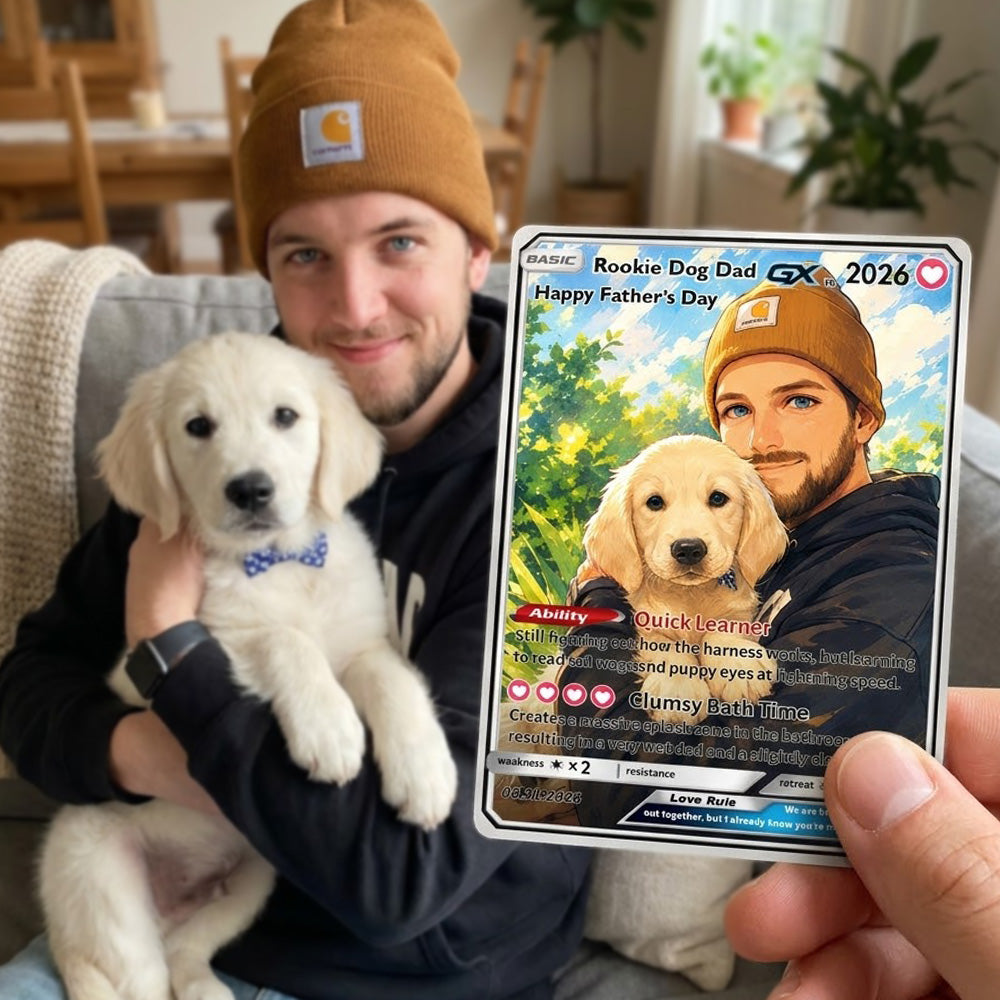 50% OFF🐶Custom Dad & Pet Anime Poke Card V/VMAX/GX/EX, Father's Day Gift