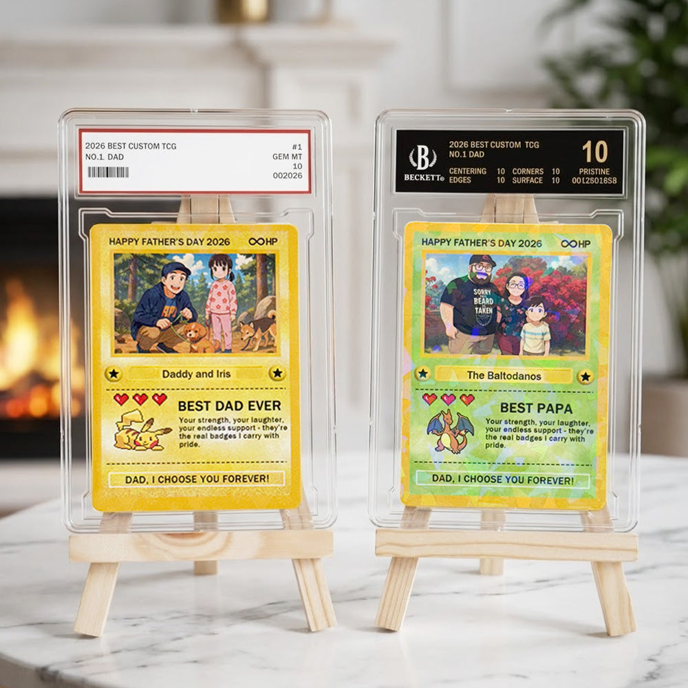 Custom Anime Photo "Best Dad Ever" Base Set Card Pokecard