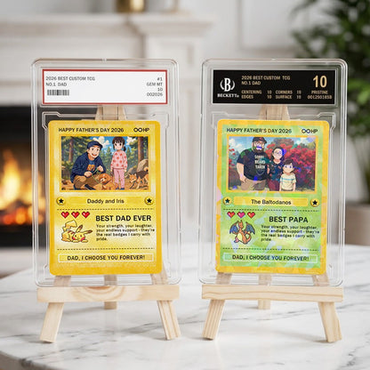 Custom Anime Photo "Best Dad Ever" Base Set Card Pokecard