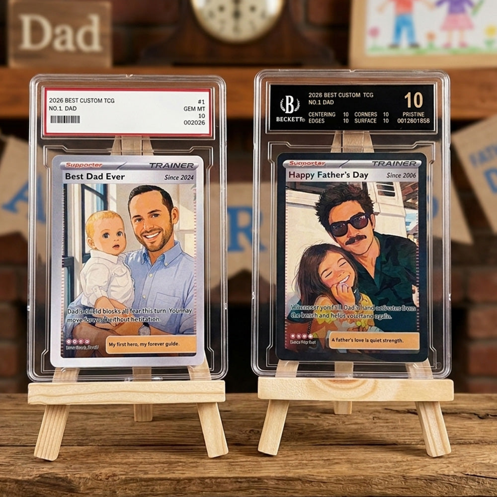 50% OFF🖤Personalized Dad Anime Supporter Trainer Card Pokecard For Pokedad