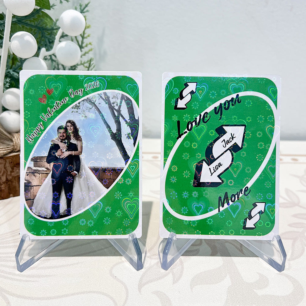 50% OFF💕Personalized Couple Anime Uno Card, Love You More Reverse Card