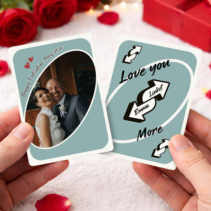 50% OFF💕Personalized Couple Anime Uno Card, Love You More Reverse Card