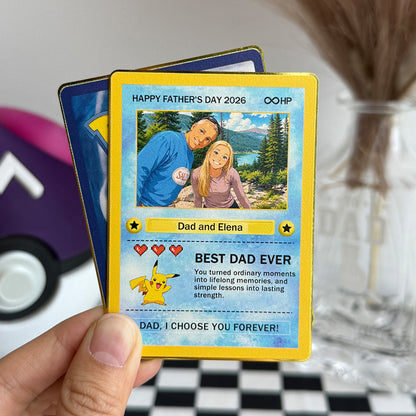 Custom Anime Photo "Best Dad Ever" Base Set Card Pokecard