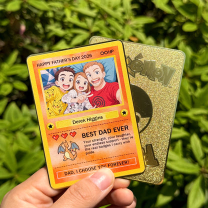 Custom Anime Photo "Best Dad Ever" Base Set Card Pokecard