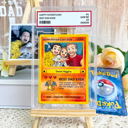 Custom Anime Photo "Best Dad Ever" Base Set Card Pokecard