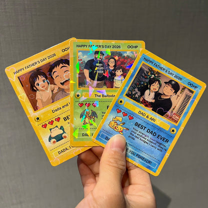 Custom Anime Photo "Best Dad Ever" Base Set Card Pokecard