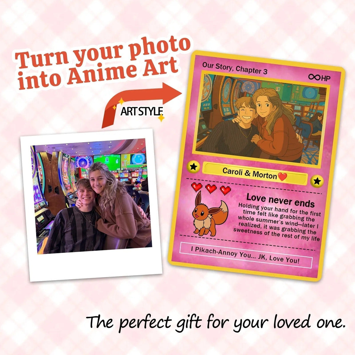 50% OFF💕Personalized Couple Pixel Anime Art Classic Card Pokecard